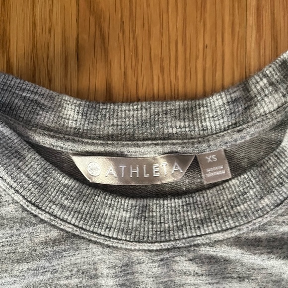 ATHLETA Essence Twist Front Long Sleeve Top XS soft gray heathered modal stretch - Picture 5 of 5